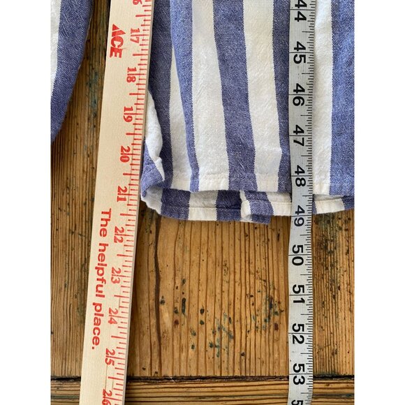 American Eagle Women’s Blue/White Striped Button-Front Jumpsuit XS Linen Blend - Picture 8 of 8